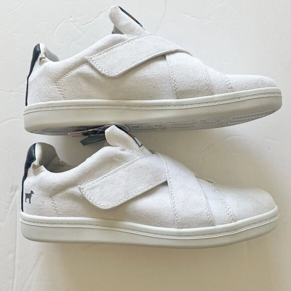 Goats Womens 7.5 White Criss Cross Strap Sneakers Athletic Shoes - Picture 2 of 12